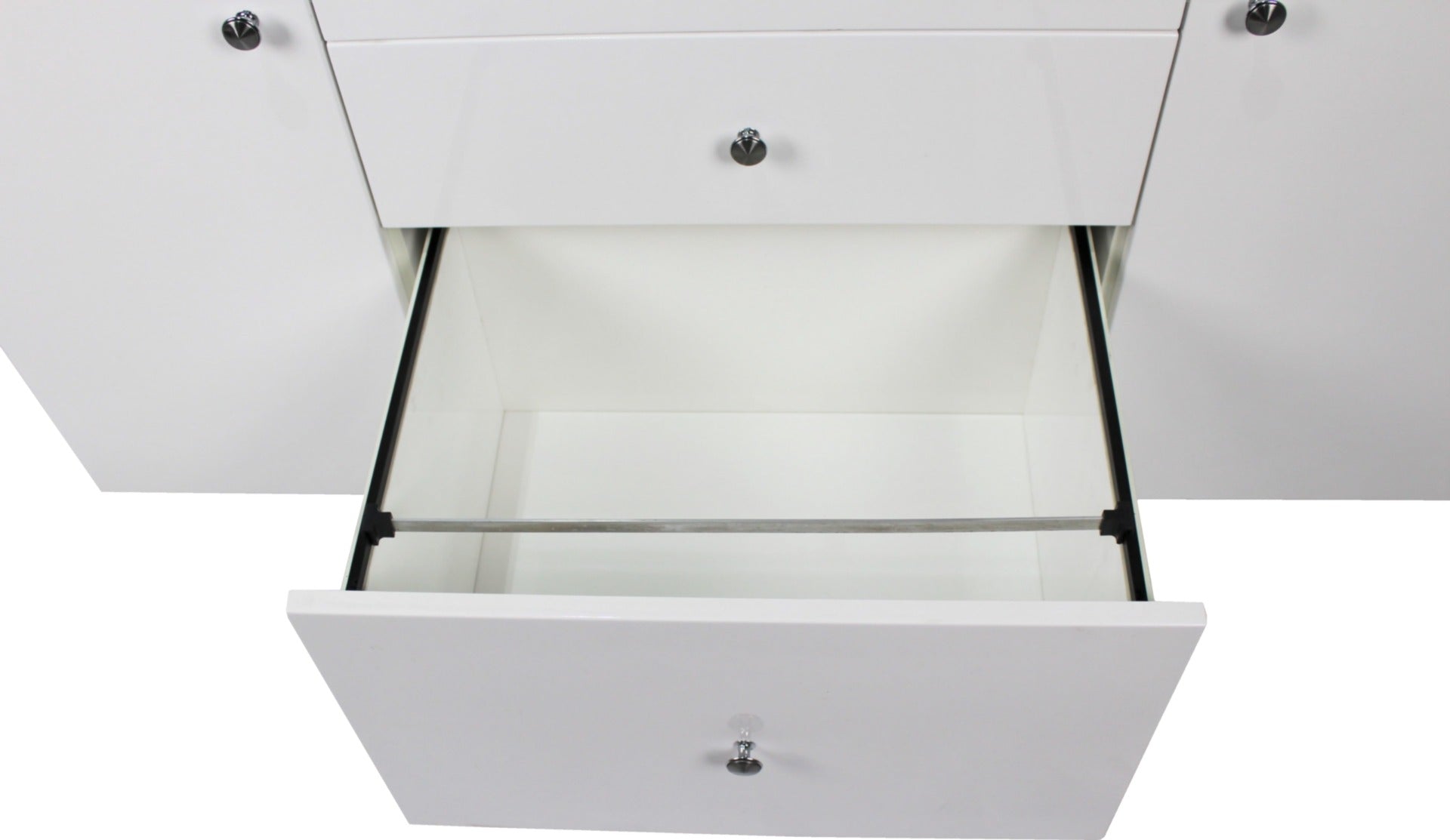Prosparae T1381-2.0 Gloss White Executive Desk with Pedestal and Return
